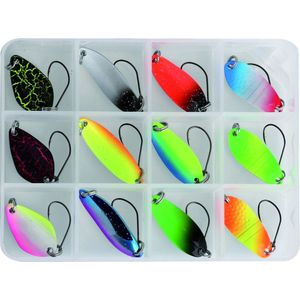 spoon Box Style voordeelverpakking 12 stuks voor het vissen op forel en baars