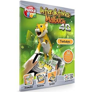 JAMARA 460324 - 4D babykleurboek - meer dan 30 pagina's en brengen virtuele werelden in 4D met de gratis app tot leven - compatibel met iOS, Android, smartphone en tablet
