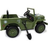 Jamara Willys Mb Jeep - 12v Accuvoertuig - Met USB- en MP3 Aansluiting - Legergroen - ca. 90 min. Accuduur