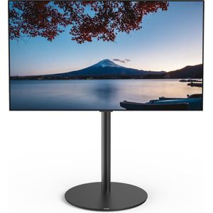 Spectral VX1000-BG-BG-SAT | tv-statief, tv-standaard draaibaar | zwart buis, voetplaat gesatineerd glas kleur Black | geschikt voor 40"" - 65” inch televisies