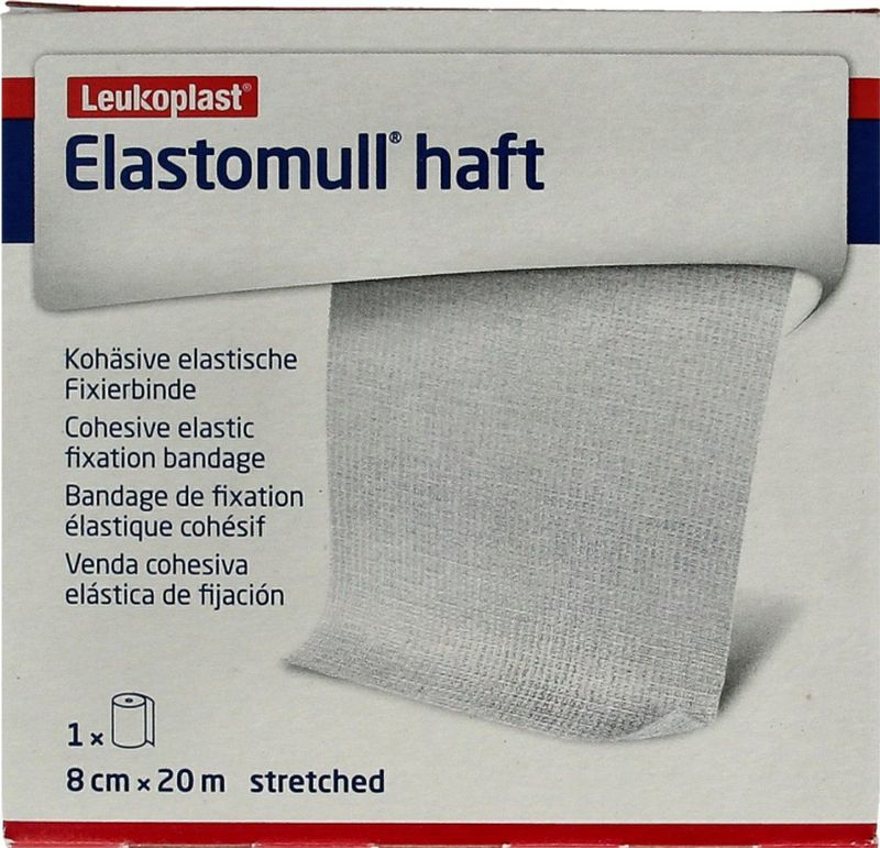 Elastomull - Haft - Fixatiewindsel - Wit - 20m x 8cm, Zelfhechtend, Elastisch