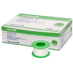 Leukosilk ohne Schutzring, 5 m x 2,5 cm, 12 Stück