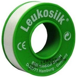 Leukosilk - Hechtpleister - Wit - Kunstzijde - 1,25cm x 9,2m - 24 Rol