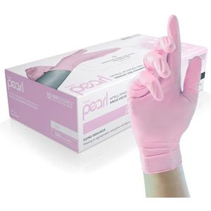 UNIGLOVES GP0054 Pearl Nitril handschoenen, poedervrij, roze, maat L (verpakking van 100 stuks)