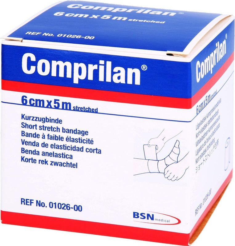 Comprilan - Compressiezwachtel - 5 m x 6 cm - Katoen - Latexvrij