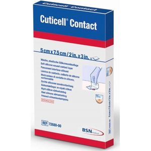 Cuticell Contact Siliconen Wondlaag 5 x 7,5 cm 5 Stuks - Zachte Bescherming