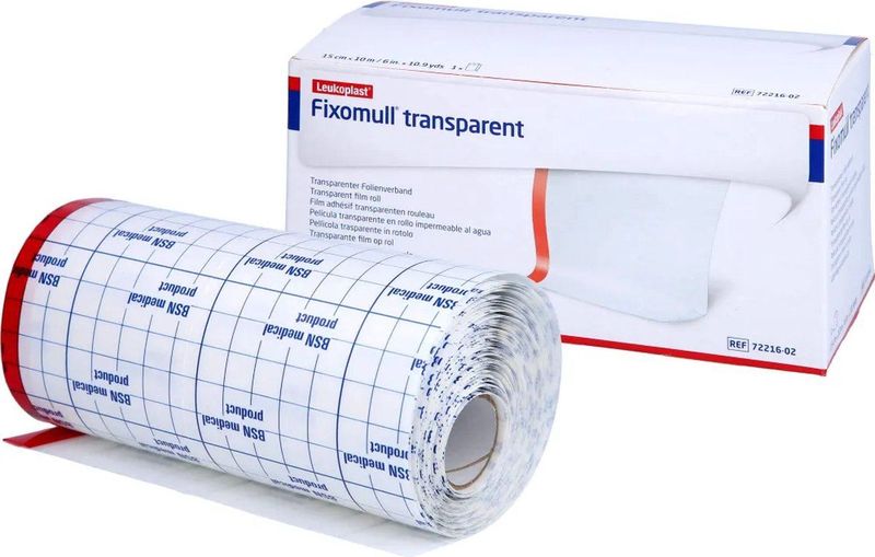 Fixomull - Transparant - Fixatiefilm - Transparant - 10 m x 15 cm, Waterdicht en Ademend