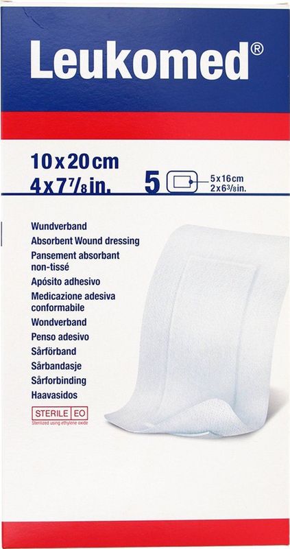 Leukomed - Eilandpleister - Steriel - 10 x 20 cm - Verpakking van 5 stuks