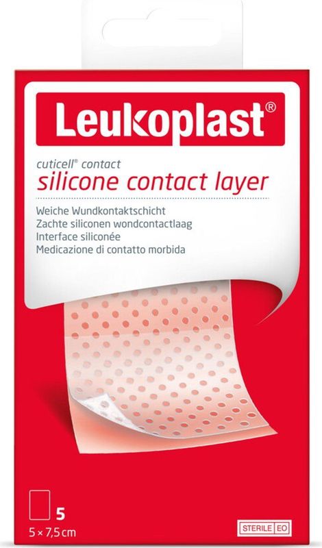 Leukoplast Cuticell® Contact Siliconen Wondcontactlaag 5 cm x 7,5 cm 5 stuks
