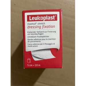 Leukoplast Fixomull Stretch fixatiepleister 5 cm x 10 m. 1 rol