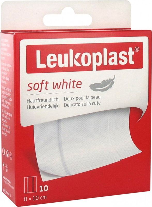 Leukoplast - Soft White - Wondpleister - 8 x 10cm - Ademend - Zacht