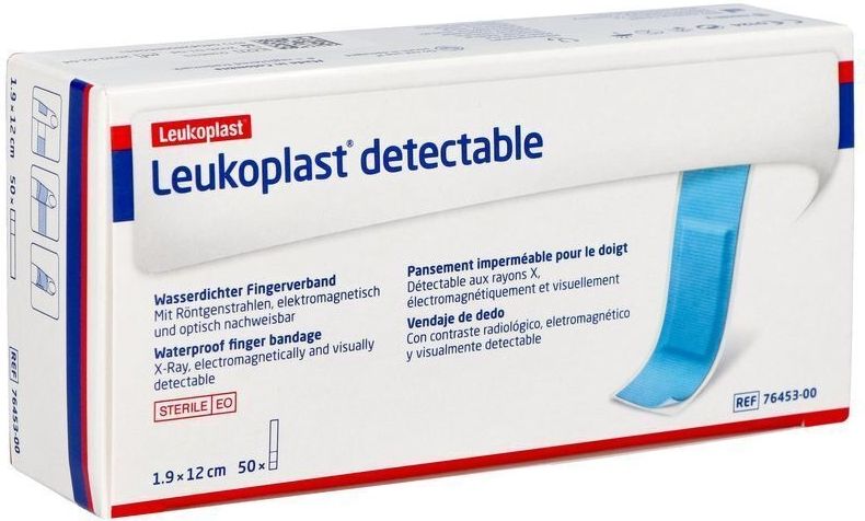 Leukoplast - Detecteerbare Pleisters - 1,9 x 12 cm - 50 Stuks - Voedselveilig