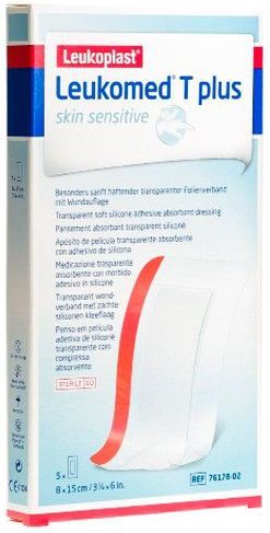 Leukomed T PLUS - Eilandpleister - Transparant - 8 x 15 cm - 5 Stuks