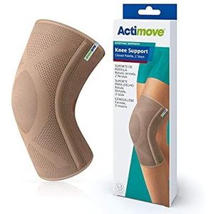 Actimove Everyday Supports Kniebrace met gesloten patella - vaste compressie, robuust - Helix Design - bij overbelasting en chronische kniepijn - beige, middelgroot