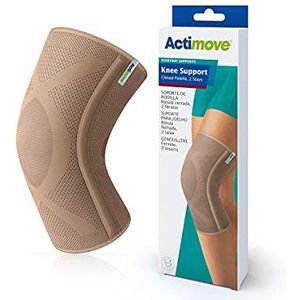 Actimove Everyday Supports Kniebandage met gesloten patella, stevige compressie, robuust, helix-design, bij overbelasting en chronische kniepijn, beige, medium