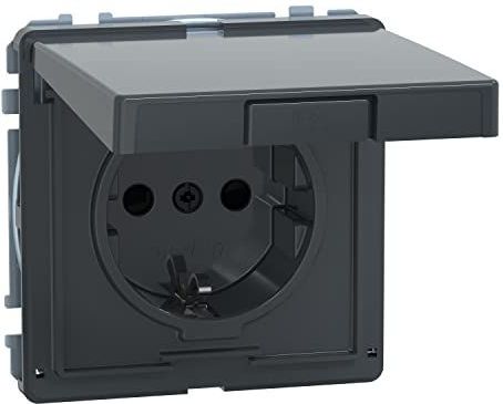 Merten - MEG2310-7214 - Inbouwstopcontact - Antraciet - Kunststof