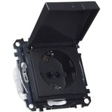 Merten - MEG2314-0414 - Inbouwstopcontact - Antraciet - Halogeenvrij Polycarbonaat