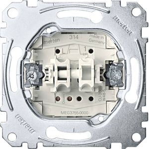 Merten MEG3755-0000 - Schakelaar inbouw voor vensterrolluiken, jaloezieën, gordijn - 10 A - AC 250 V - steekklemmen - verlichtingsmodules - faseafsnijding - schroefbevestiging, rolluikknop