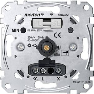 Merten MEG5131-0000 Dimmer (inbouw) Geschikt voor lampen: Gloeilamp, Halogeenlamp Aluminium