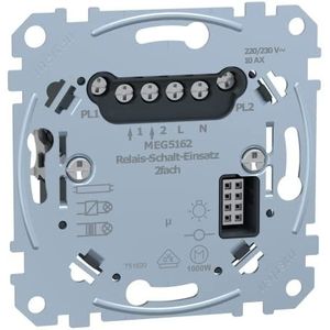 Merten MEG5162-0000 relais-schakel-inzetstuk, 2-voudig, metallic