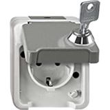 Merten - MEG2423-8029 - Inbouwstopcontact - Kunststof - IP44 - Afsluitbaar