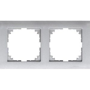 Merten M-Pure frame 2-voudig voor stopcontacten en schakelaars, aluminium, MEG4020-3660