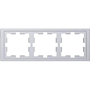 Merten MEG4030-6535 frame voor stopcontacten en schakelaars 3-voudig, systeemdesign, roestvrij staal, Made in Germany