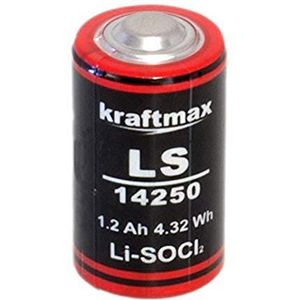 KRAFTMAX Lithium-Batterie LS14250, 1/2 AA-Zelle, 3,6 V-, 1200 mAh