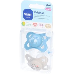 MAM Fopspeen Original Pure Siliconen - 0-6 maanden - Boy | 100% duurzame fopspeen MAM