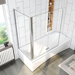 120x75cm,Badscherm 2-delig,vouwwand nano-glas douche scheidingswand zijwand,hoogte 140cm