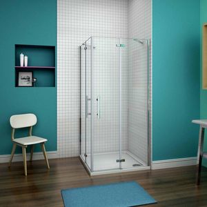 hoek-instap draaideur douchecabine 90x80x195cm,6mm helder nano veiligheidsglas easyclean antikalk