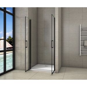 Nis Douchecabine - Matzwarte Profielen - 80 x 200 cm x 8 mm