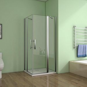 douchecabine hoekinstap 100x100x195cm,douchewand,dubbele draaideur douchecabine,6mm helder nano veiligheidsglas antikalk