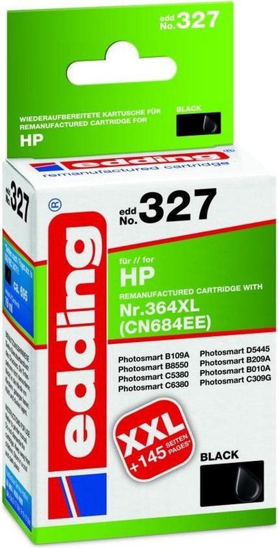 Edding - Inktcartridge - Compatibel - Zwart - Inhoud 19 ml