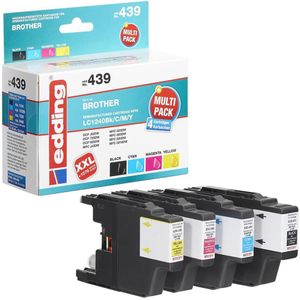 Edding - EDD-439 - Inkt Combi Pack - Multicolor - Vervangt Brother LC1240BK/C/M/Y