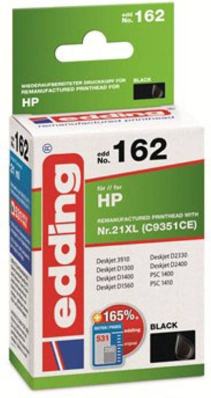 Edding - 21XL - Inktcartridge - Zwart - Compatibel met veel printers