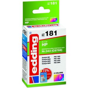 Edding Cartridge vervangt HP 343 (C8766EE) Compatibel Cyaan, Magenta, Geel EDD-181 18-181