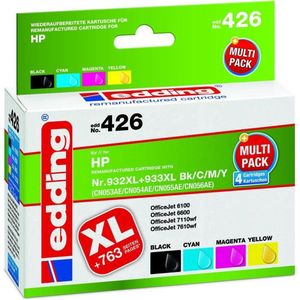 Edding Inktcartridge vervangt HP 932XL, 933XL Compatibel Combipack Zwart, Cyaan, Magenta, Geel 18-426