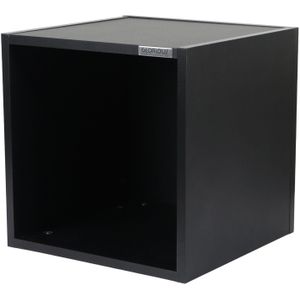 Glorious Record Box black 110 - bis zu 110 Platten im 12''-Format, Problemlos stapelbar, optisch abgestimmt, Lieferung ohne Dekoration, schwarz
