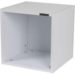 Glorious Record Box white 110 - bis zu 110 Platten im 12''-Format, problemlos stapelbar, optisch abgestimmt, Lieferung ohne Dekoration, weiß