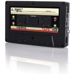 Reloop Tape - USB mixtape recorder in retro cassette look, line en phono bronnen, 3,5 mm stereo jack ingang, 192kbit/320kbit, zwart
