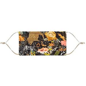 Codello Damesmasker, cover-up, bijzonder licht motief zijde | one-size damesmasker, camouflage, extra licht | leo-motief | 100% zijde | één maat, zwart