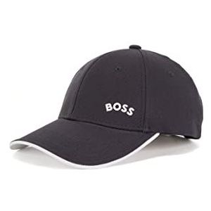 BOSS Heren Cap-Bold-Curved Cap van katoen-keperstof met logo en rand in contrasterende kleur, NIEUW - Dark Blue402, Eén maat