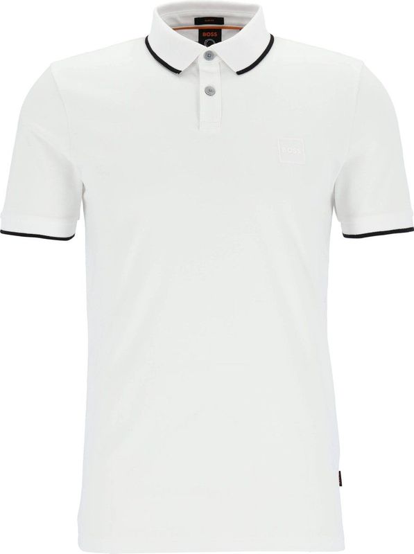 BOSS - Slim-Fit Poloshirt - Groen - Katoenmix - Piquéstructuur