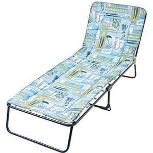 Best Chiemsee blauw / 1880, ligstoel, zonnestoel, campingligstoel, strandstoel, 3-poots ligstoel, blauw