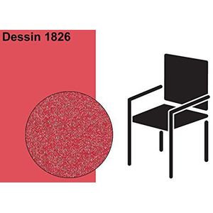 Best Selection-Line stoelkussen met lage rugleuning, v. dessins, katoen/polyester, 100x50x7cm 1826 - lichtrood