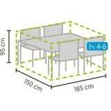 BEST Gartenmöbel-Abdeckung 185,0 x 150,0 x 95,0 cm