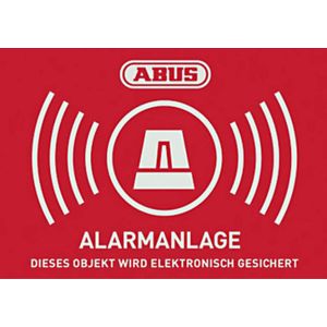 ABUS AU1423 Waarschuwingssticker Alarmsysteem Taal Duits (b x h) 74 mm x 52.5 mm