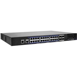 Abus ITAC10130 24-poorts PoE Gigabit Switc Managed (24 Havens), Netwerkschakelaar, Zwart