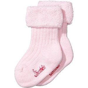 Sterntaler Babysokken voor baby's, uniseks, babysokjes, met omslag en geribbeld, volledig pluche, roze, 13-14